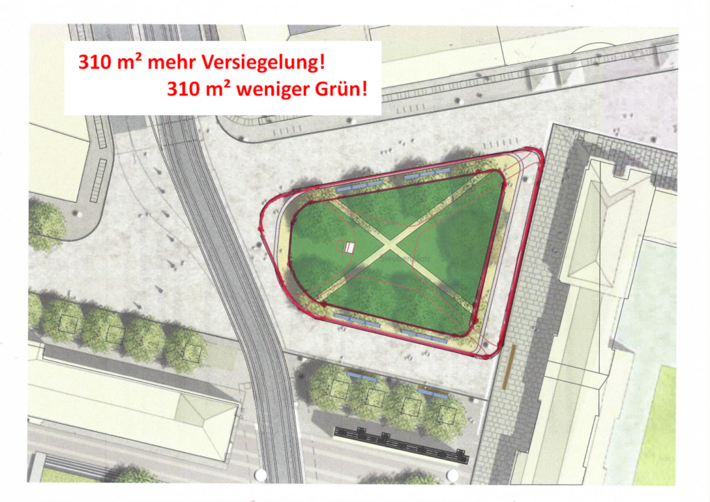 Vorschlag WES mit 310 m² mehr Versiegelung